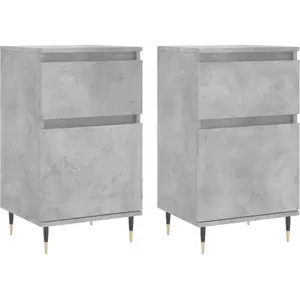 vidaXL Buffets 2 pcs gris béton 40x35x70 cm bois d'ingénierie pas cher