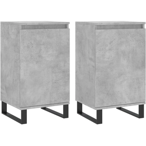 vidaXL Buffets 2 pcs gris béton 40x35x70 cm bois d'ingénierie pas cher