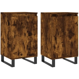 vidaXL Buffets 2 pcs chêne fumé 40x35x70 cm bois d'ingénierie pas cher