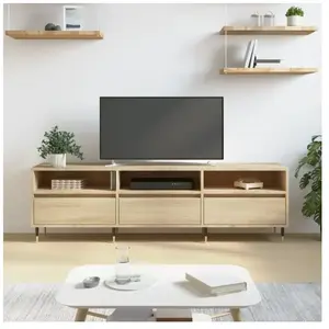 Comparateur de prix : vidaXL Vidaxl Meuble Tv Chêne Sonoma 150x30x44,5 Cm Bois D'ingénierie