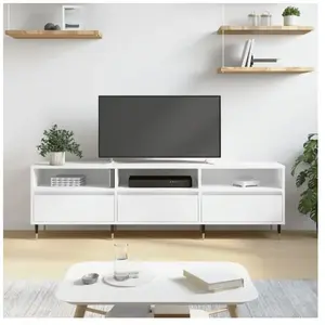 vidaXL Vidaxl Meuble Tv Blanc 150x30x44,5 Cm Bois D'ingénierie pas cher