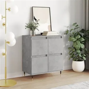 vidaXL Buffet Gris béton 60x35x70 cm Bois d'ingénierie pas cher