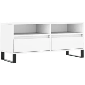 vidaXL Meuble TV blanc 100x34,5x44,5 cm bois d'ingénierie pas cher