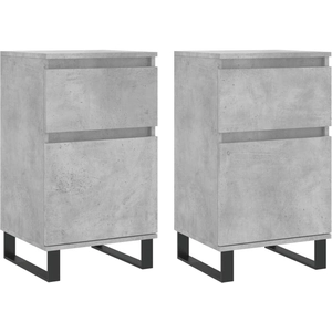vidaXL Buffets 2 pcs gris béton 40x35x70 cm bois d'ingénierie pas cher