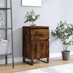 vidaXL Buffet chêne fumé 40x35x70 cm bois d'ingénierie pas cher