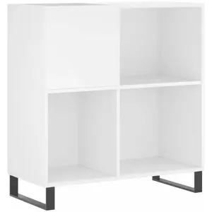 vidaXL Armoire à disques blanc 84,5x38x89 cm bois d'ingénierie