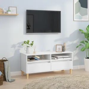 Comparateur de prix : vidaXL Meuble TV blanc 100x34,5x44,5 cm bois d'ingénierie