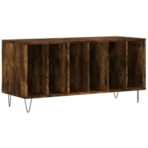 vidaXL Armoire à disques chêne fumé 100x38x48 cm bois d'ingénierie pas cher