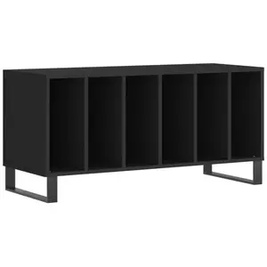 Comparateur de prix : vidaXL Armoire à disques noir 100x38x48 cm bois d'ingénierie