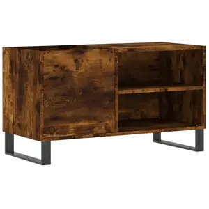 vidaXL Armoire à disques chêne fumé 85x38x48 cm bois d'ingénierie pas cher