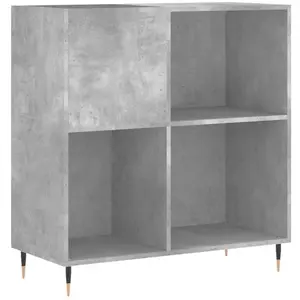 vidaXL Armoire à disques gris béton 84,5x38x89 cm bois d'ingénierie pas cher