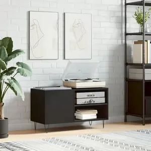 Comparateur de prix : vidaXL Armoire à disques noir 85x38x48 cm bois d'ingénierie 831701