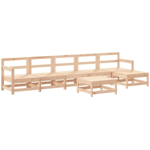 vidaXL Salon de jardin 7 pcs Bois de pin massif pas cher