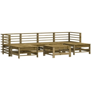 vidaXL Salon de jardin 7 pcs bois de pin imprégné pas cher