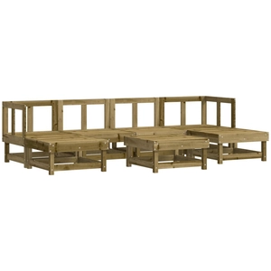 vidaXL Salon de jardin 7 pcs bois de pin imprégné pas cher