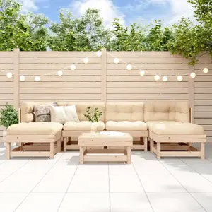 vidaXL Salon de jardin 7 pcs Bois de pin massif pas cher
