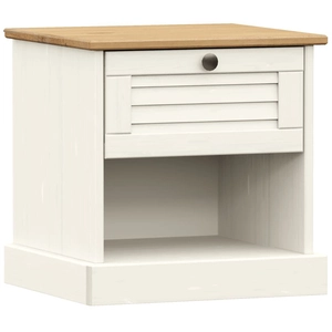 vidaXL Table de chevet VIGO blanc 42x35x42 cm bois de pin massif pas cher