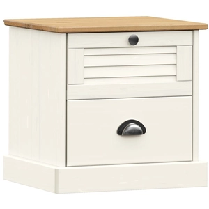 vidaXL Table de chevet VIGO blanc 42x35x42 cm bois de pin massif pas cher