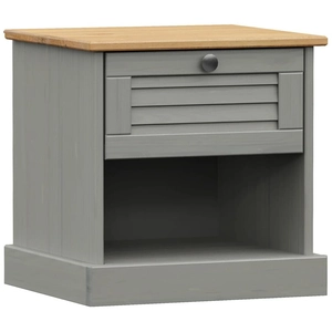 vidaXL Table de chevet VIGO gris 42x35x42 cm bois de pin massif pas cher