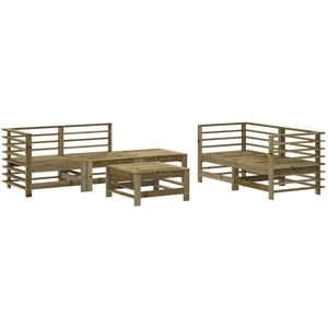 vidaXL Salon de jardin 6 pcs bois de pin imprégné pas cher