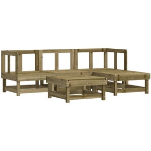 vidaXL Salon de jardin 5 pcs bois de pin imprégné pas cher