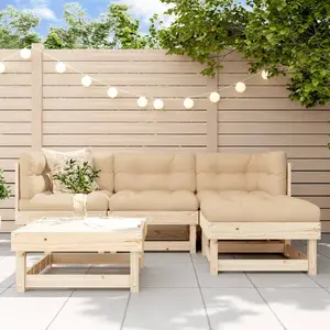 vidaXL Salon de jardin 5 pcs bois massif de pin pas cher