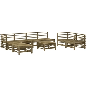 vidaXL Salon de jardin 9 pcs bois de pin imprégné pas cher