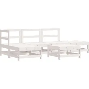 vidaXL Salon de jardin 6 pcs Blanc Bois de pin massif pas cher
