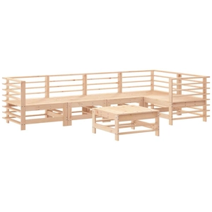 vidaXL Salon de jardin 6 pcs Bois de pin massif pas cher