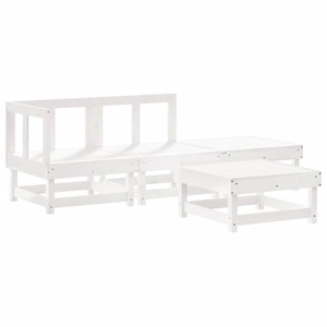 vidaXL Salon de jardin 4 pcs blanc bois de pin massif pas cher