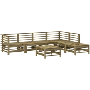 vidaXL Salon de jardin 7 pcs bois de pin imprégné pas cher