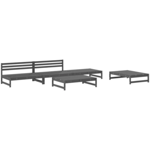 vidaXL Salon de jardin 5 pcs gris bois massif de pin pas cher
