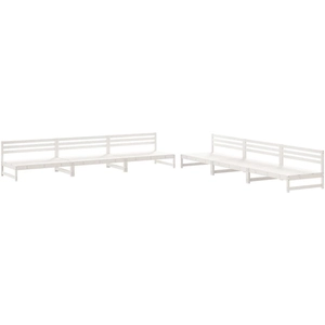 vidaXL Salon de jardin 6 pcs Blanc Bois de pin massif pas cher