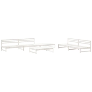 vidaXL Salon de jardin 6 pcs Blanc Bois de pin massif pas cher