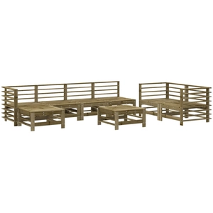 vidaXL Salon de jardin 8 pcs bois de pin imprégné pas cher