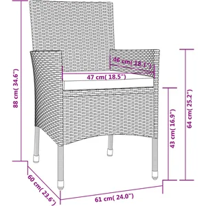 vidaXL Ensemble à manger jardin 9pcs et coussins noir résine tressée pas cher