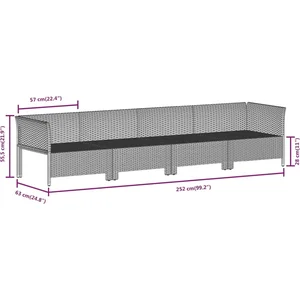 vidaXL Salon de jardin 8 pcs avec coussins Gris Résine tressée pas cher