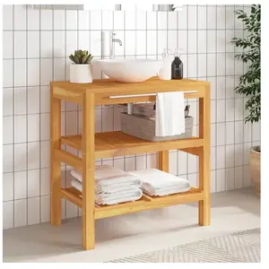 Comparateur de prix : vidaXL Armoire de salle de bain avec 2 étagères 74x45x75cm bois massif