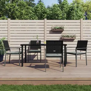 vidaXL Ensemble à manger de jardin 5 pcs coussins résine tressée acier pas cher