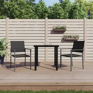 vidaXL Ensemble à manger de jardin 3 pcs résine tressée acier pas cher