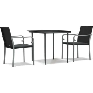vidaXL Ensemble à manger de jardin 3 pcs coussins résine tressée acier pas cher