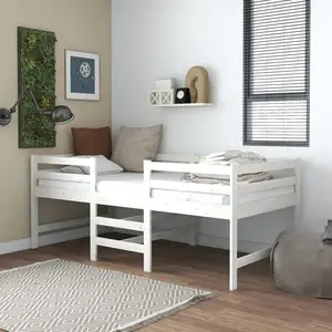 vidaXL Cadre de lit Blanc 90x200 cm Bois de pin massif pas cher
