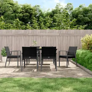 vidaXL Chaises de jardin et coussins lot de 6 noir 56,5x57x83 cm rotin pas cher