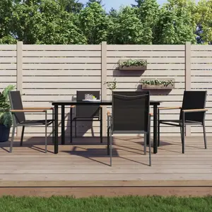 vidaXL Vidaxl Ensemble À Manger De Jardin 5 Pcs Noir Textilène Et Acier pas cher