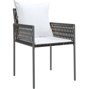 vidaXL Ensemble à manger de jardin 5 pcs coussins résine tressée acier pas cher