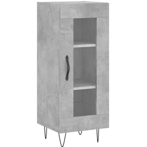 vidaXL Buffet Gris béton 34,5x34x90 cm Bois d'ingénierie pas cher