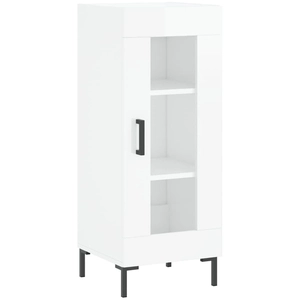 vidaXL Buffet Blanc brillant 34,5x34x90 cm Bois d'ingénierie pas cher