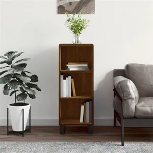 vidaXL Buffet chêne marron 34,5x32,5x90 cm bois d'ingénierie pas cher