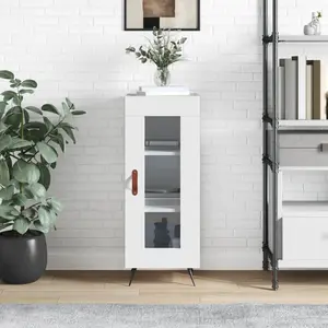 vidaXL Buffet blanc 34,5x34x90 cm bois d'ingénierie pas cher