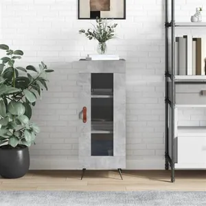 vidaXL Buffet Gris béton 34,5x34x90 cm Bois d'ingénierie pas cher